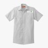 Short Sleeve Striped Industrial Work Shirt Thumbnail